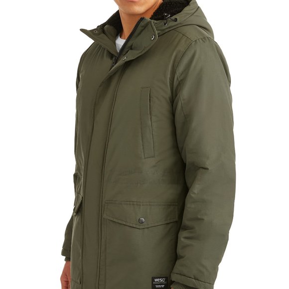 New Men's Fleece-lined Olive-green Winter Parka. - Picture 2 of 12